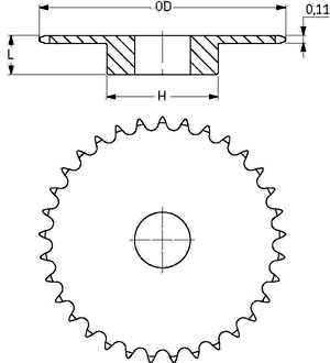 Звездочка PHS 25-1B36